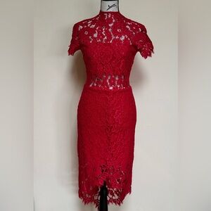 Alexis Red Lace Bodycon Dress Size S